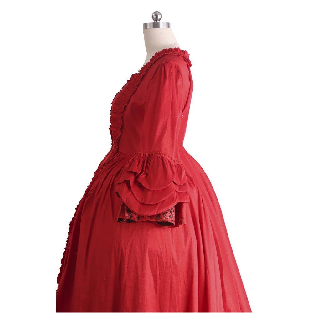 18th Century Rococo Red Dress with Lace - Majestic Marie Antoinette Style from Astricos - Astricos