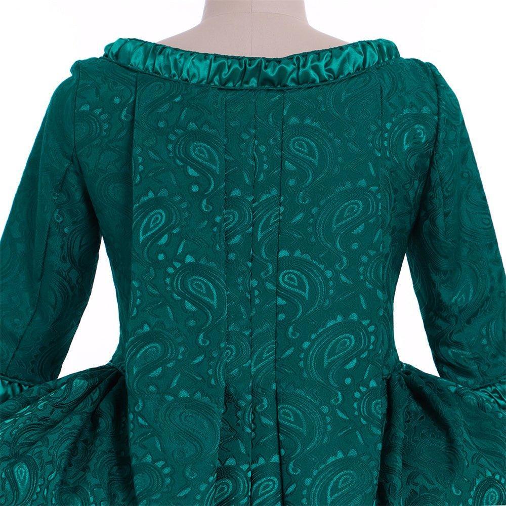 18th Century Inspired - Astricos Marie Antoinette Style Green Brocade Dress - Astricos