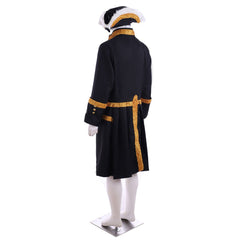 18th Century Tudor Regency Royal Men’s Black Coat & Vest Renaissance Party Suit | Astricos - Astricos