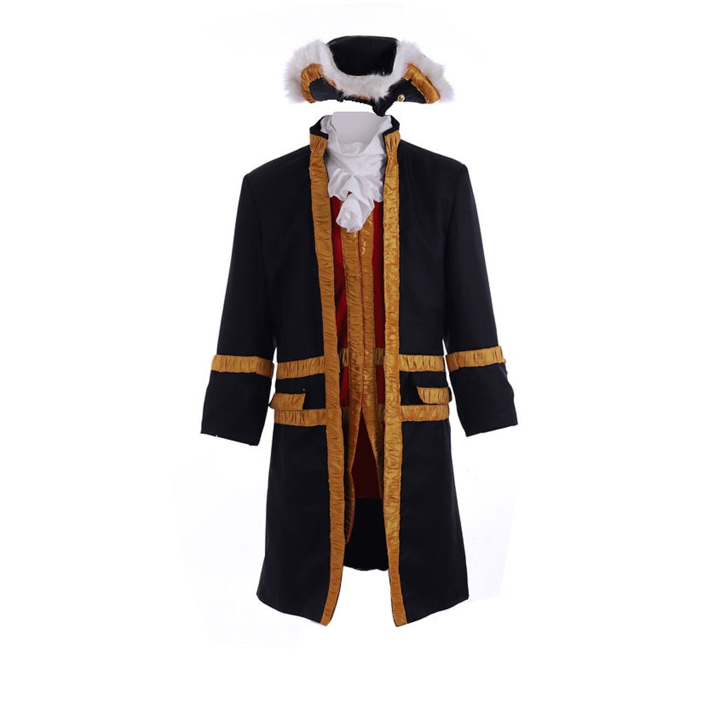 18th Century Tudor Regency Royal Men’s Black Coat & Vest Renaissance Party Suit | Astricos - Astricos