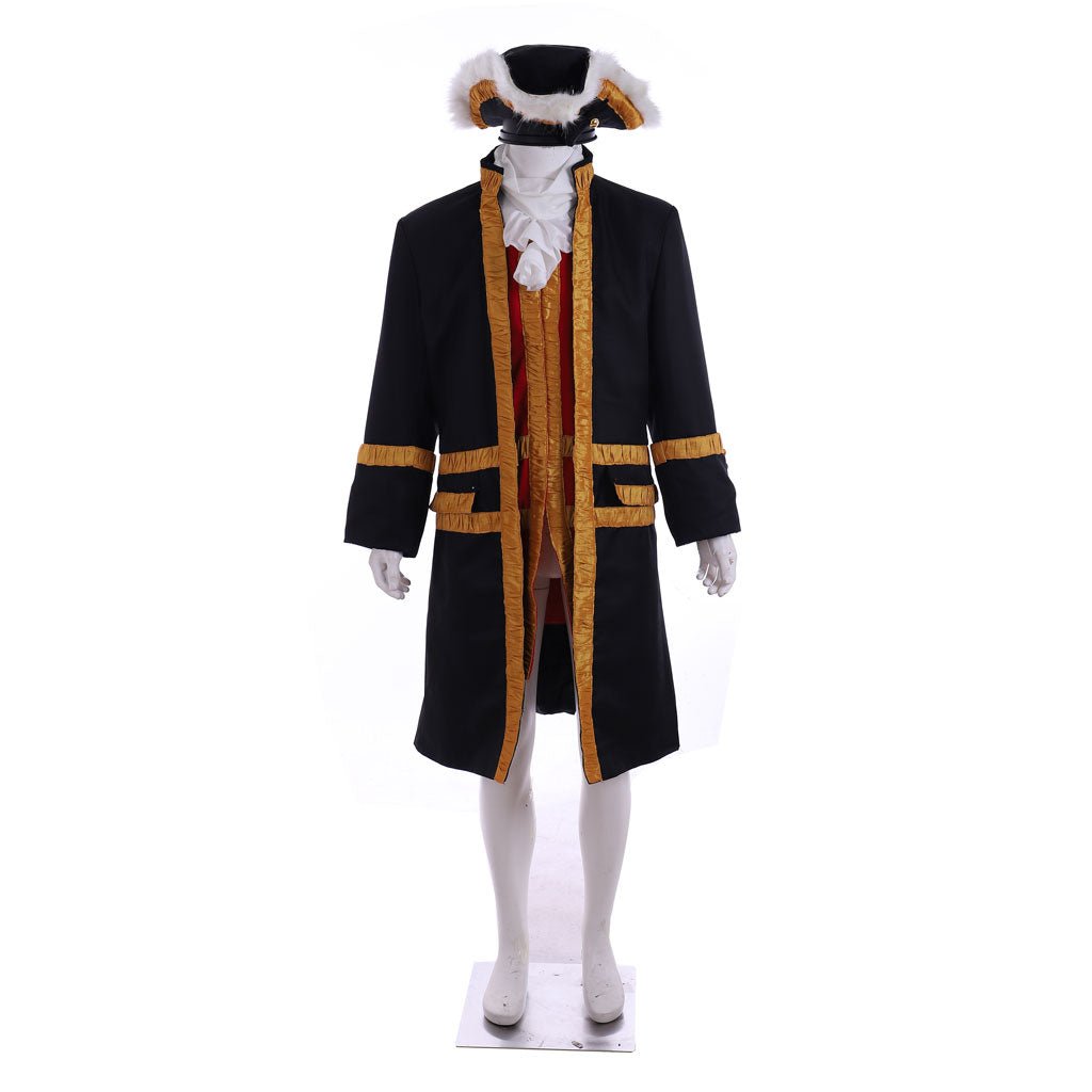 18th Century Tudor Regency Royal Men’s Black Coat & Vest Renaissance Party Suit | Astricos - Astricos