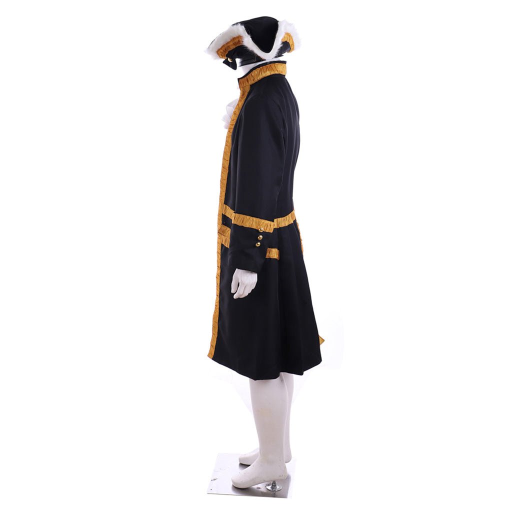 18th Century Tudor Regency Royal Men’s Black Coat & Vest Renaissance Party Suit | Astricos - Astricos