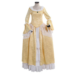 Elegant 18th Century Rococo Gold Dress - Marie Antoinette Inspired Costume for Halloween and Special Events - Astricos