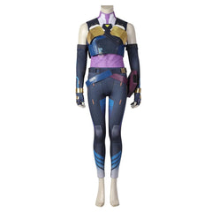 Astricos Neon Cosplay Costume – Vibrant Blue Combat Outfit for Women | Complete Set for Cosplay & Halloween - Astricos