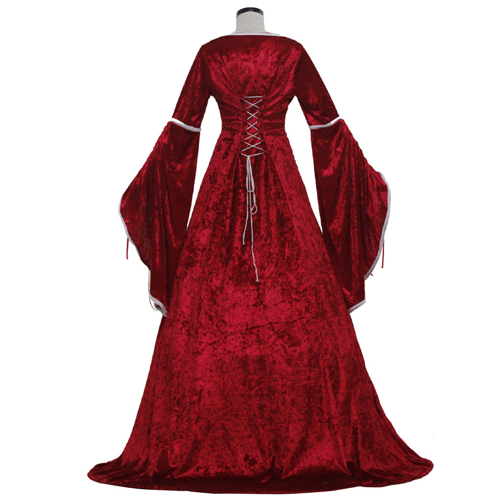 Astricos Deluxe Velvet Renaissance Queen Dress - Victorian Medieval Long Gown for Cosplay and Halloween - Astricos