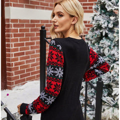 2023 Astricos Women's Christmas Santa Embroidered Pullover Sweater - Festive Crew Neck Knitted Sweater for Women - Astricos