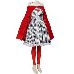 Astricos New Christmas Halloween Black and White Checked Cloak Dress Set - Astricos