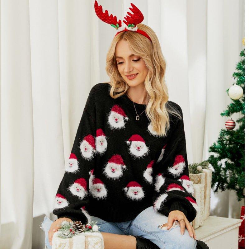 2024 Women's Holiday Knit Sweater | Astricos Santa Claus Pullover | Cozy Winter Fashion - Astricos