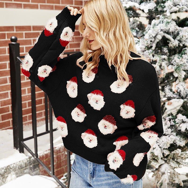 2024 Women's Holiday Knit Sweater | Astricos Santa Claus Pullover | Cozy Winter Fashion - Astricos