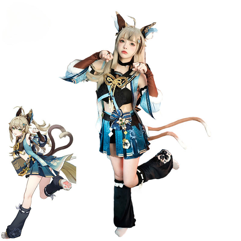 Astricos Cosplay Costume - Genshin Impact Kirara Cat Style Uniform for Women - Full Set Halloween Costume - Astricos