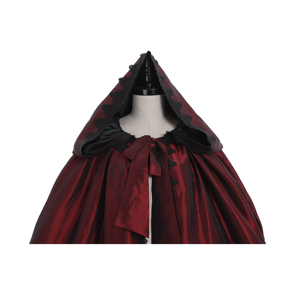 Elegant Victorian Red Cloak - Perfect for Halloween Cosplay and Gothic Events - Astricos