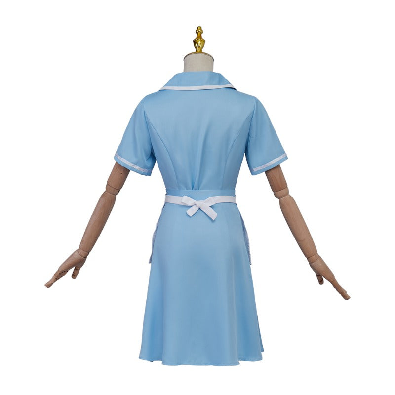 Astricos Waitress the Musical Inspired Cosplay Costume – Blue Maid Uniform Dress with Apron for Women - Astricos