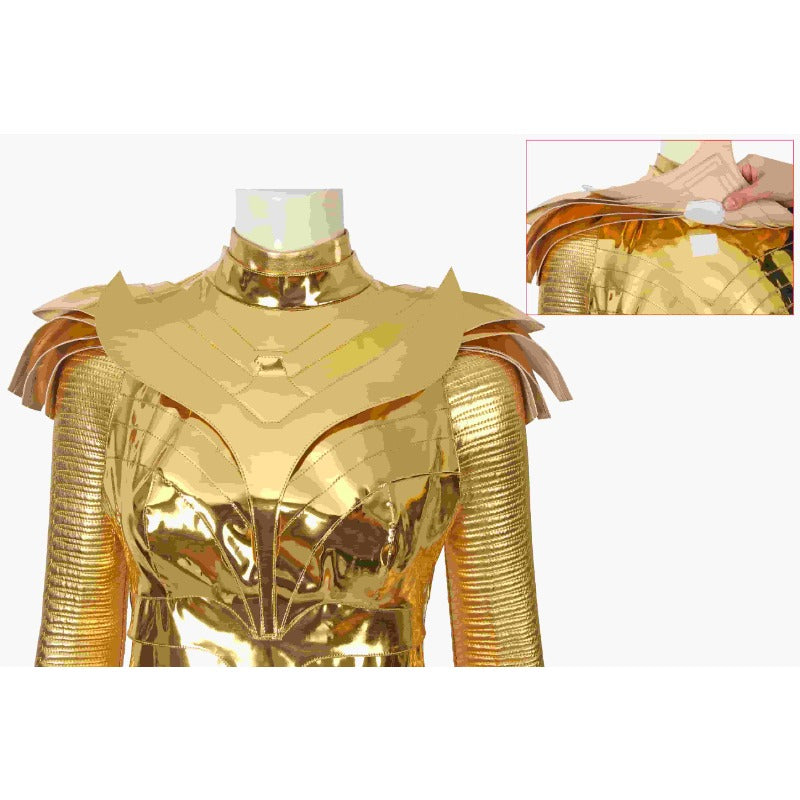 Astricos Diana Prince Golden Battle Armor Cosplay Costume for Halloween and Carnival - Astricos