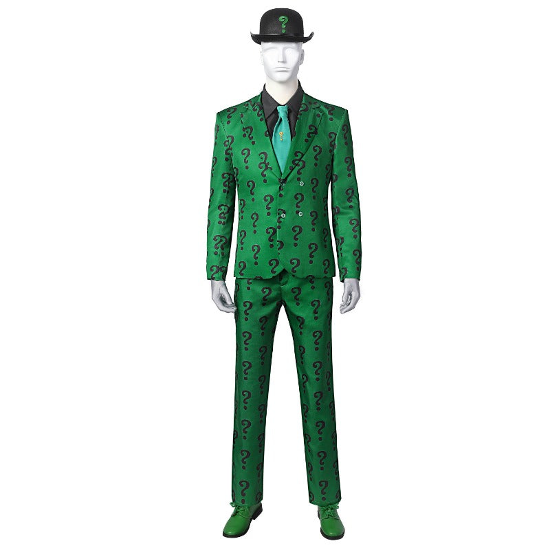 Astricos Riddler Edward Nygma Green Villain Costume for Men - Superhero Fancy Dress - Astricos