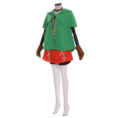 Astricos Linkle Cosplay Elf Costume Full Set with Green Cloak, Shirt, Pants, Skirt - Astricos