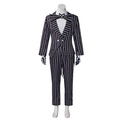 Astricos Jack Skellington Cosplay Costume - Striped Jacket & Pants Halloween Suit - Astricos