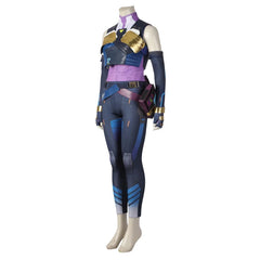 Astricos Neon Cosplay Costume – Vibrant Blue Combat Outfit for Women | Complete Set for Cosplay & Halloween - Astricos