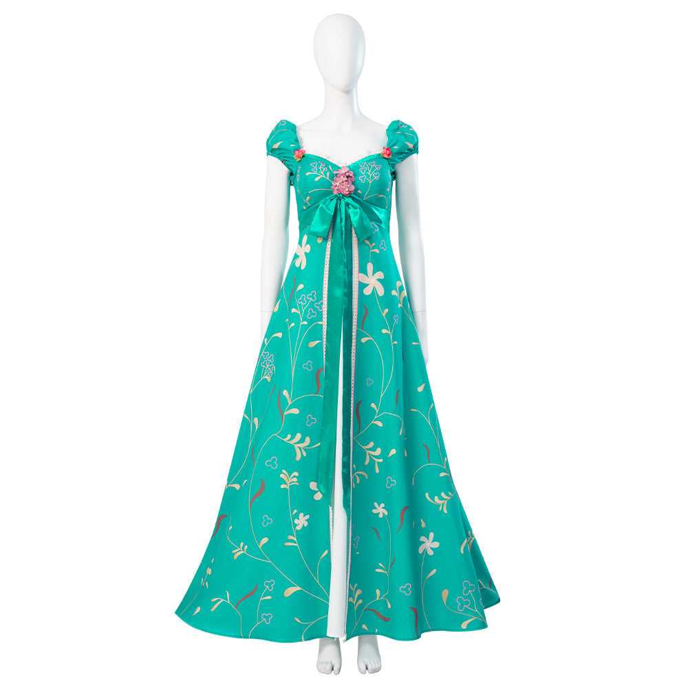 Astricos Giselle Cosplay Costume - Green Party Dress and White Wedding Gown for Enchanted Princess - Astricos