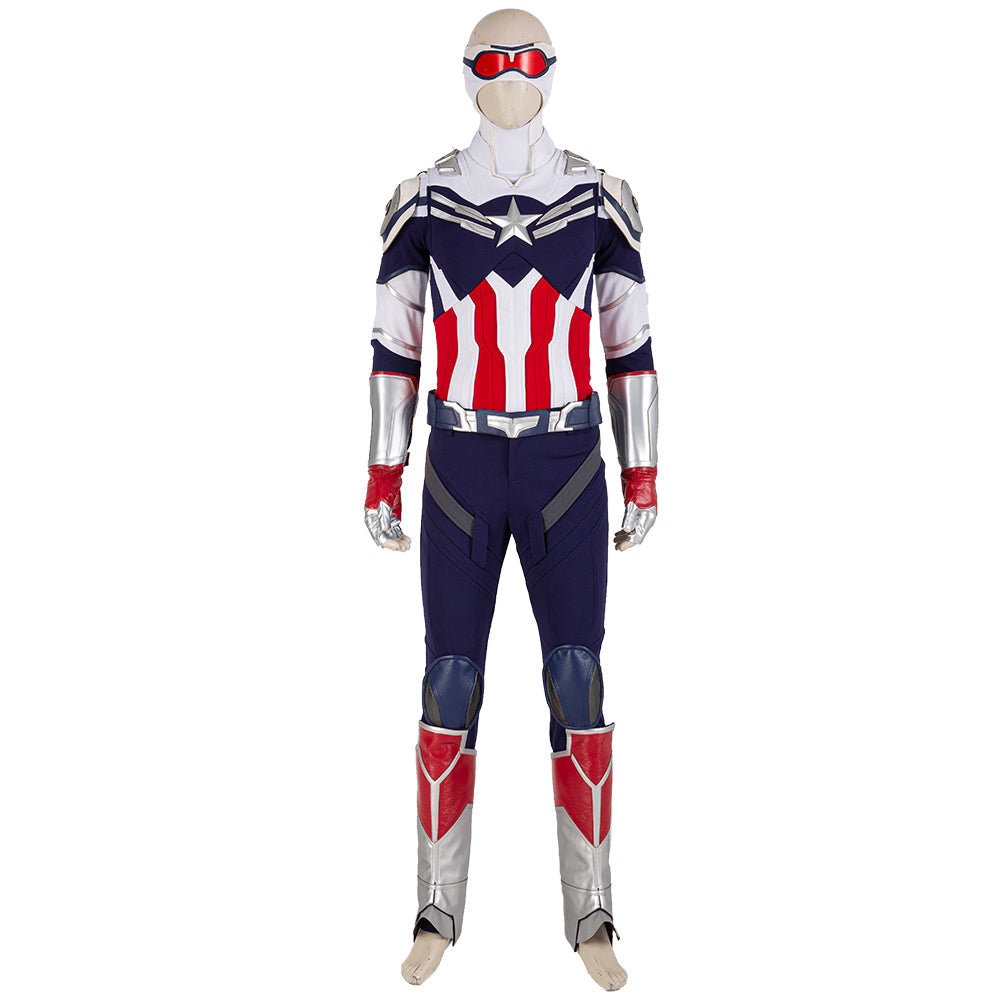 Astricos Falcon Cosplay Costume for Men, Captain Suit, Adult Halloween Outfit, Armored, New - Astricos