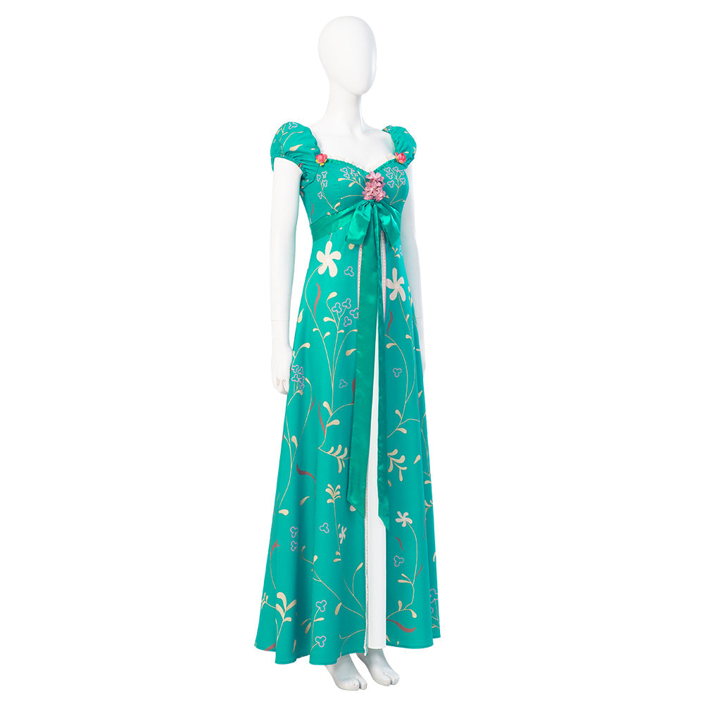 Astricos Giselle Cosplay Costume - Green Party Dress and White Wedding Gown for Enchanted Princess - Astricos