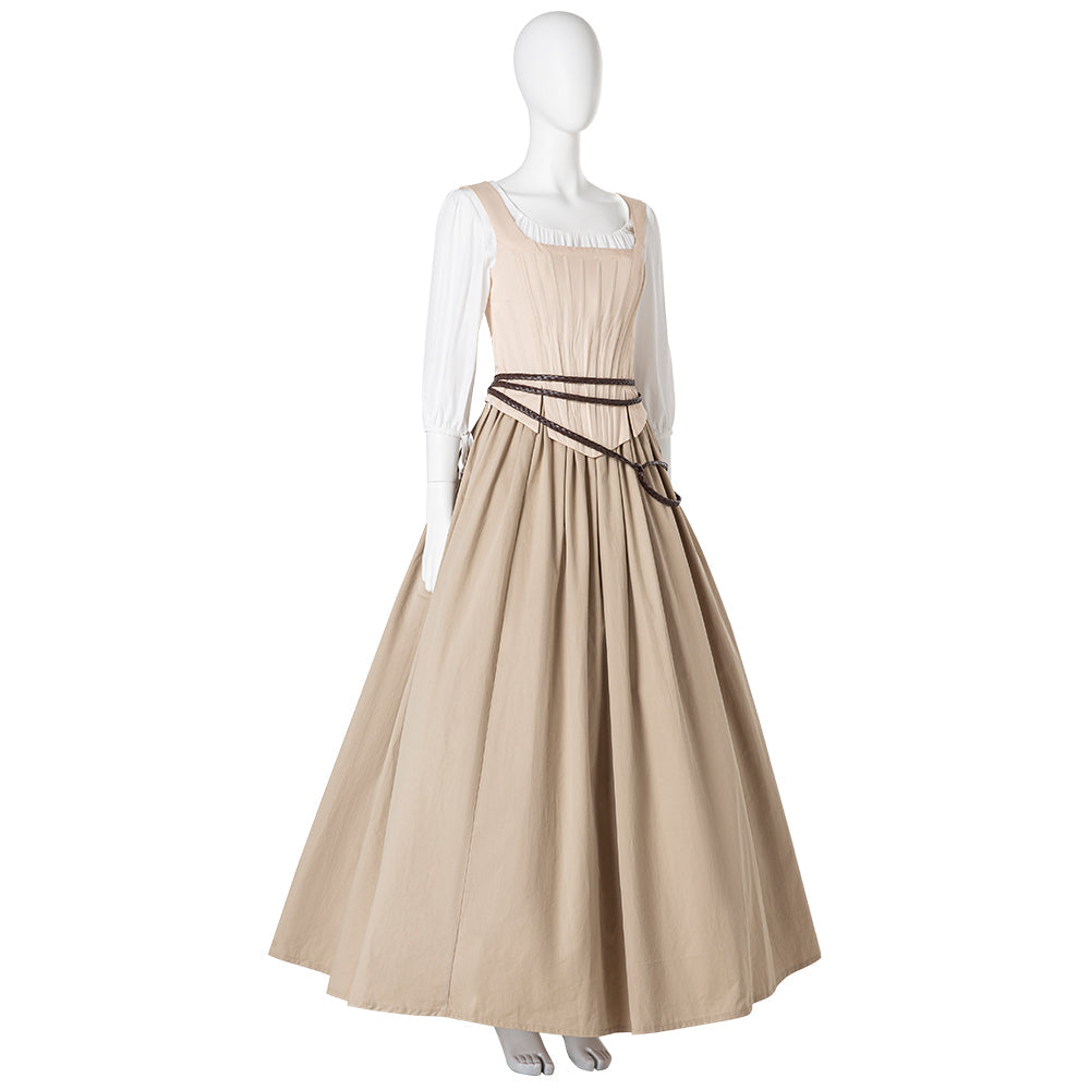 Astricos Cinderella Halloween Cosplay Costume - Elegant Beige Long Skirt Suit - Astricos