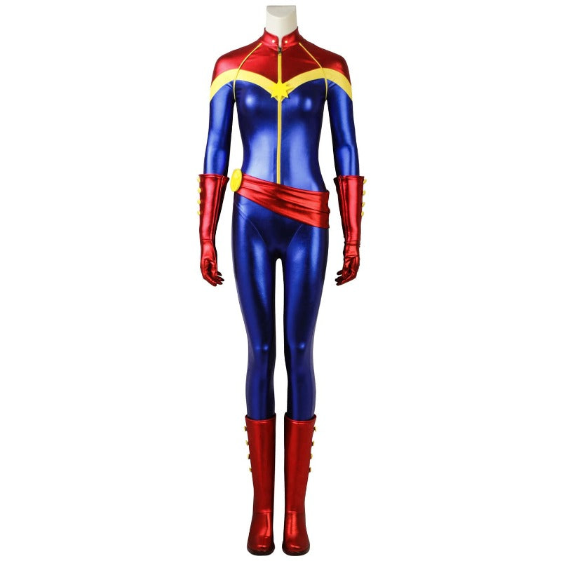 Astricos Superhero Captain Marvel Kids Cosplay Costume - Avengers Jumpsuit for Halloween - Astricos