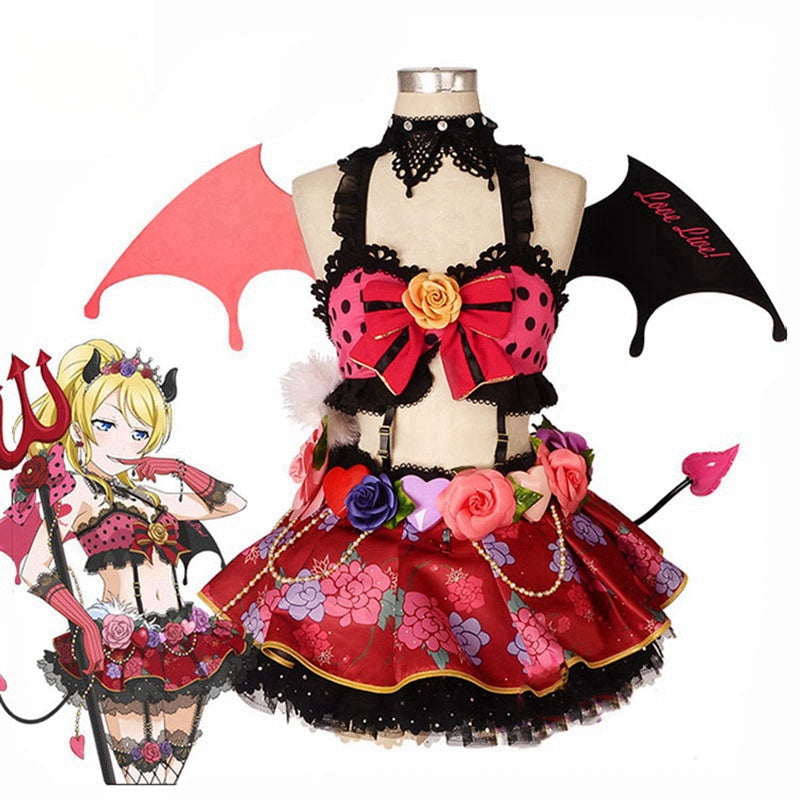 Astricos Lovelive Cosplay Costume - Little Devil Outfit for Women - Kotori, Honoka, Umi Characters - Astricos