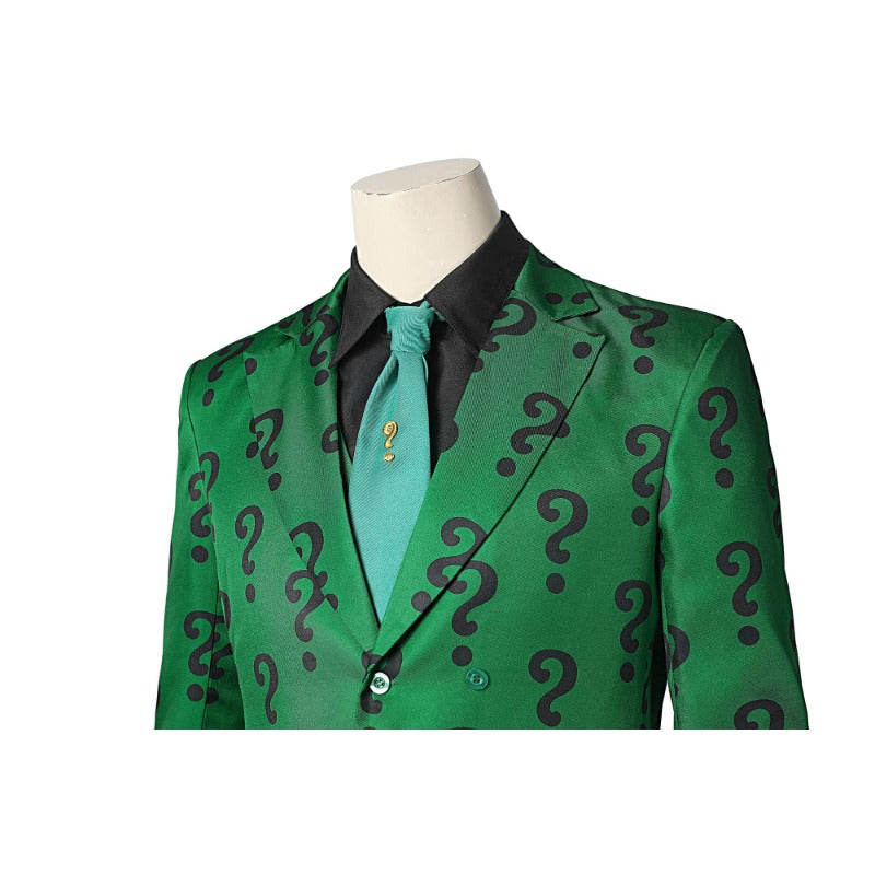 Astricos Riddler Edward Nygma Green Villain Costume for Men - Superhero Fancy Dress - Astricos