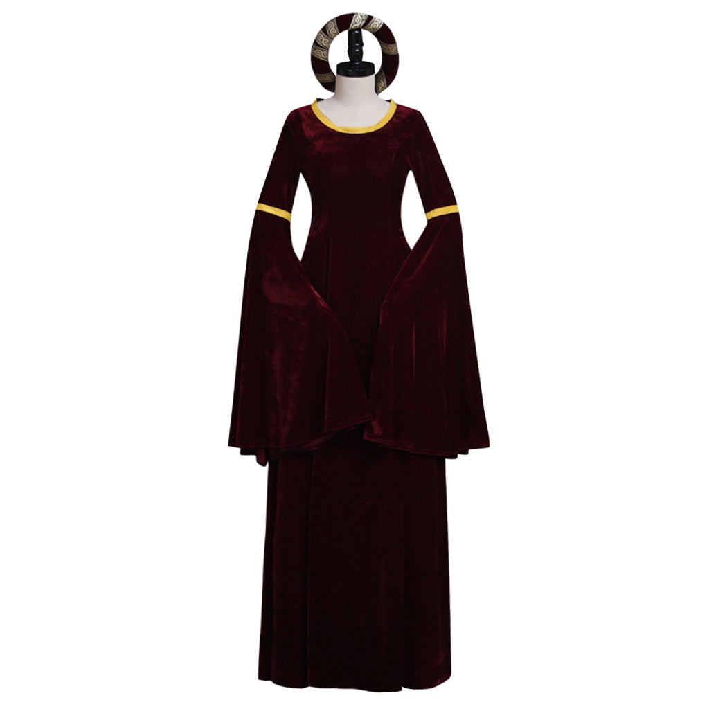 Elegant Astricos Medieval Vintage Dark Red Renaissance Dress for Cosplay and Special Events - Astricos