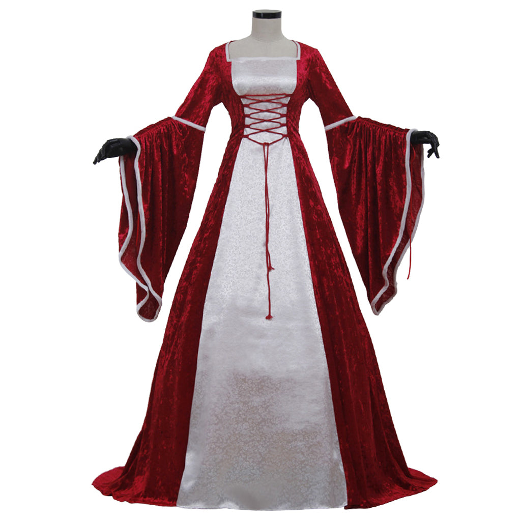 Astricos Deluxe Velvet Renaissance Queen Dress - Victorian Medieval Long Gown for Cosplay and Halloween - Astricos