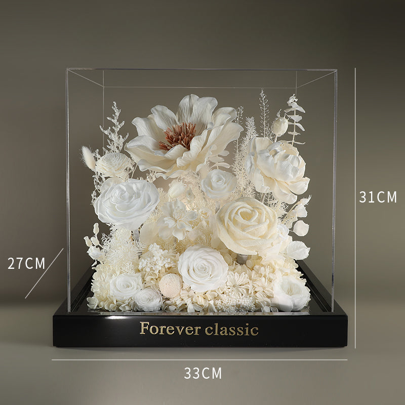 Astricos Eternal White Dream - Exquisite Preserved Flower Ornament Gift Box - Astricos