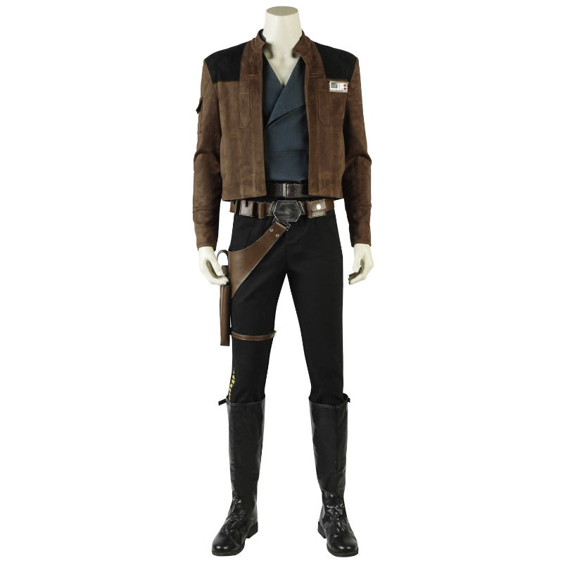 Astricos Han Solo Cosplay Set - Premium Suede Jacket, Leather Belt & Holster for Star Wars Fans - Astricos