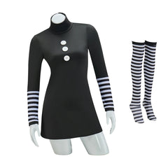 Astricos Marionette Cosplay Costume - Black Dress with Striped Stockings for Adult Women's Halloween Carnival - Astricos