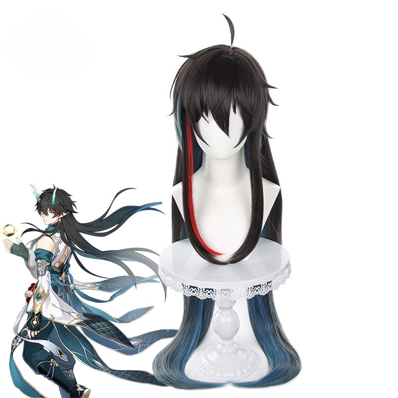 Astricos Imbibitor Lunae DanHeng Cosplay Wig - 105cm Long Mixed Color Synthetic Hair - Astricos