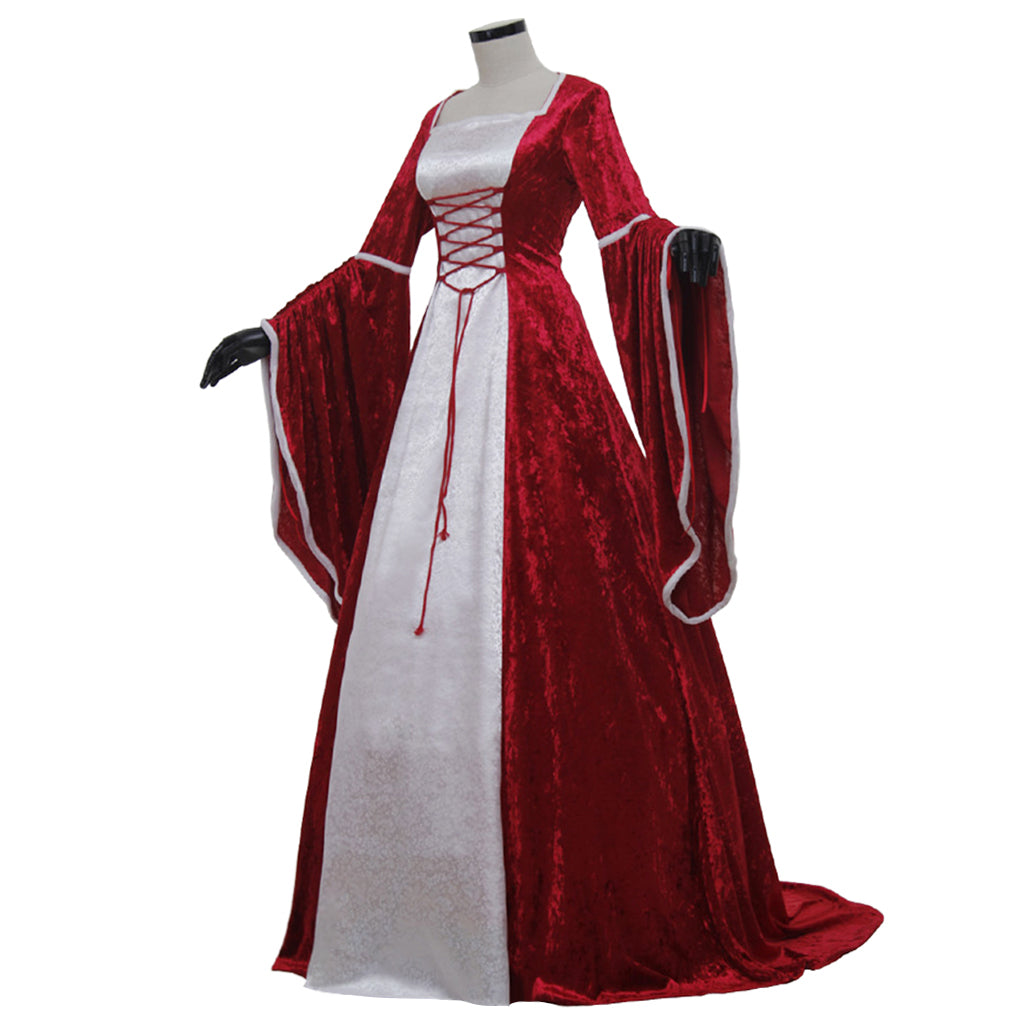 Astricos Deluxe Velvet Renaissance Queen Dress - Victorian Medieval Long Gown for Cosplay and Halloween - Astricos