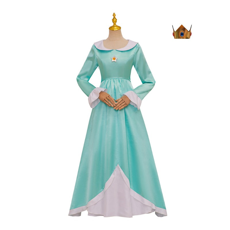 Astricos Princess Rosalina Cosplay Costume - Elegant Blue Dress with Crown for Women & Teens - Astricos