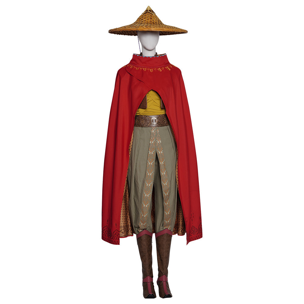 Astricos Women's Raya Cosplay Costume – Custom Halloween Dress with Red Cape - Astricos