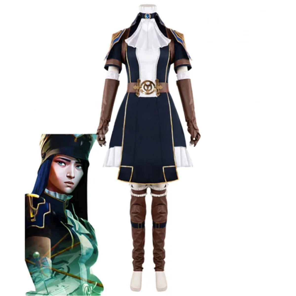 Astricos Arcane Caitlyn Cosplay Costume - The Sheriff of Piltover Uniform Dress for Halloween Carnival - Astricos