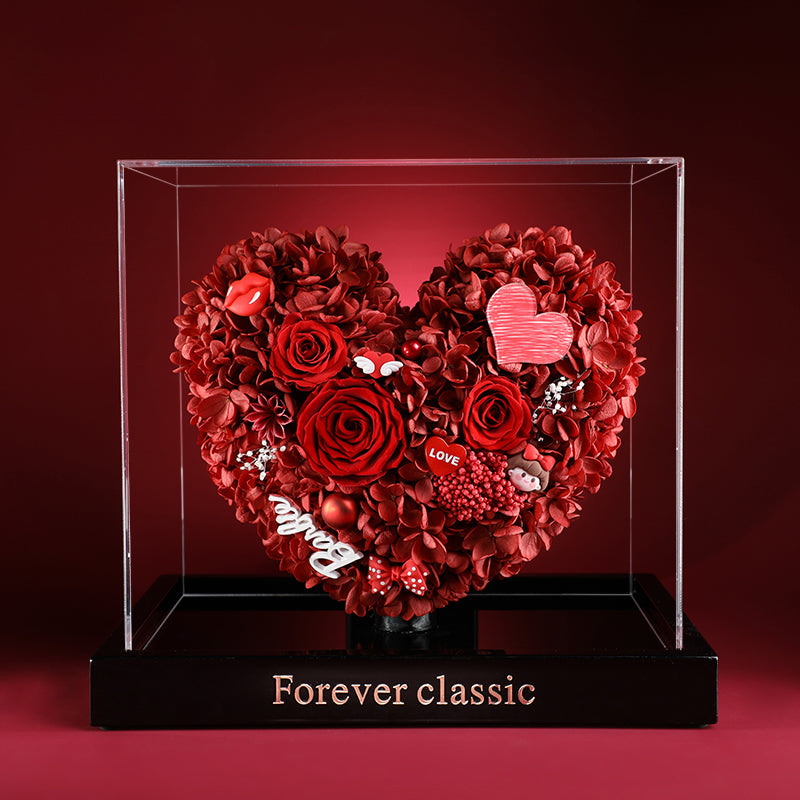 Astricos Timeless Love Eternal Rose Ornament – Exquisite Heart-Shaped Gift for Special Occasions - Astricos