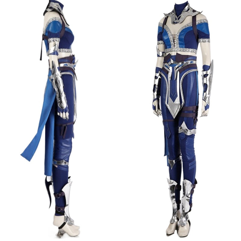 Astricos Kitana Costume - Sexy Blue Top, Pants, Mask, and Accessories for Mortal Kombat Cosplay - Astricos