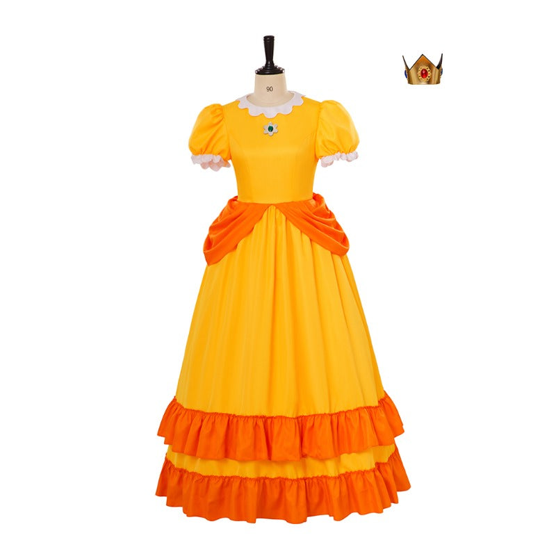 Astricos Rosalina Cosplay Dress with Crown - Daisy Princess Costume for Halloween & Parties - Astricos