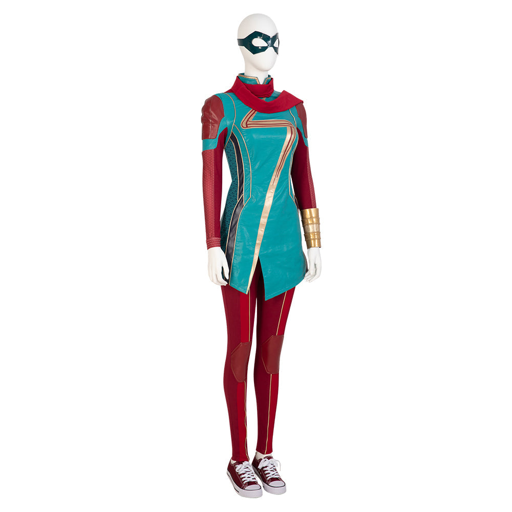 Astricos Ms. Marvel Cosplay Costume with Cape – Inspired by Kamala Khan for Halloween - Astricos