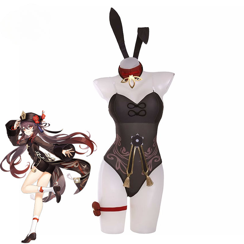 Astricos Hutao Bunny Girl Costume - Genshin Impact Sexy Women Jumpsuit Original Cosplay Full Set - Astricos