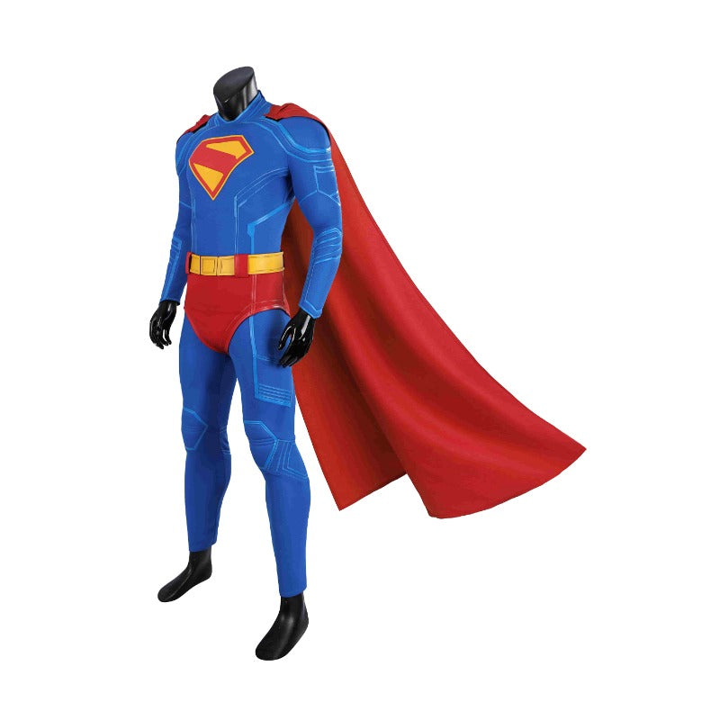 Astricos Superman Legacy Clark Kent Cosplay Costume - Blue Zentai Suit with Red Cape - Astricos