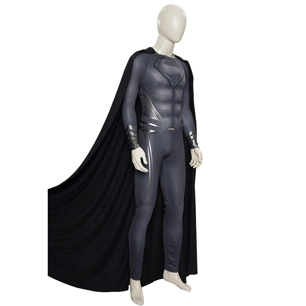 Astricos Superman Clark Kent Cosplay Costume for Men - Black Suit, Cape, Boots, Full Set for Halloween - Astricos