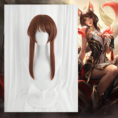 Astricos Ahri Cosplay Wig 65cm - Brown Braid Style Wig for Women - Astricos