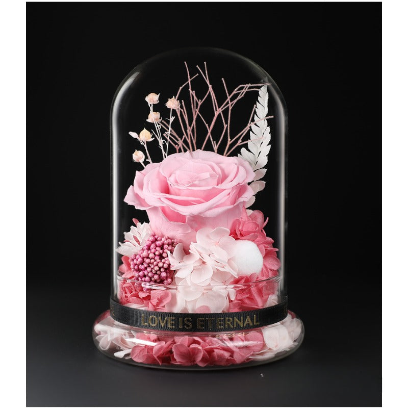 Astricos Timeless Preserved Rose Glass Dome Gift Box - Mystic Blue Enchanted Rose Bouquet for Special Occasions - Astricos