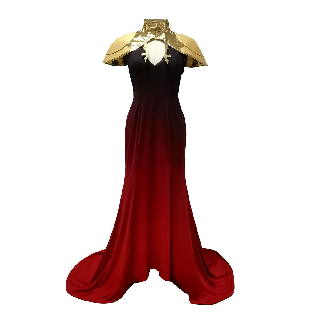 Astricos Carmilla Cosplay Costume - Enchanting Red Gothic Dress with Long White Wig - Astricos