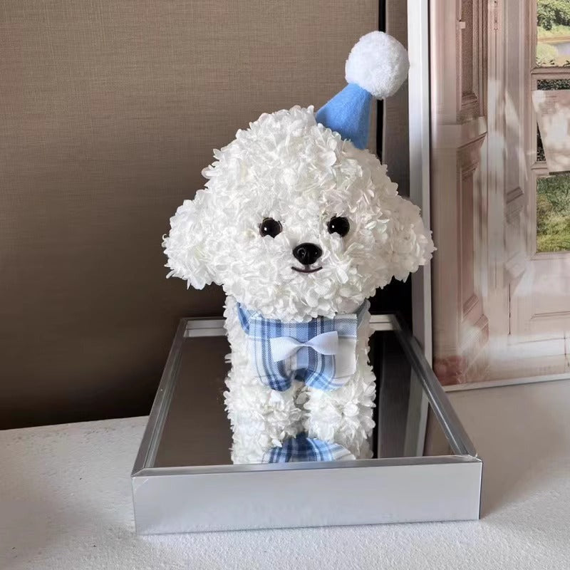 Astricos Bichon Maltese Forever Flower Puppy Figurine - Exquisite Christmas Gift for Dog Lovers - Astricos