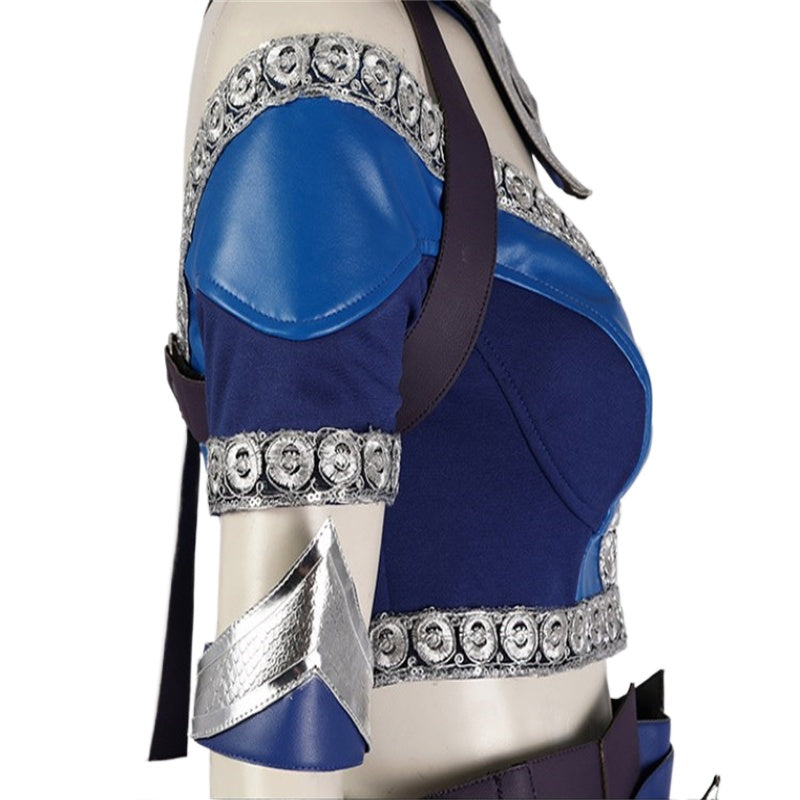 Astricos Kitana Costume - Sexy Blue Top, Pants, Mask, and Accessories for Mortal Kombat Cosplay - Astricos